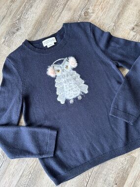 Kate Spade Navy Sweater with Owl Embroidery